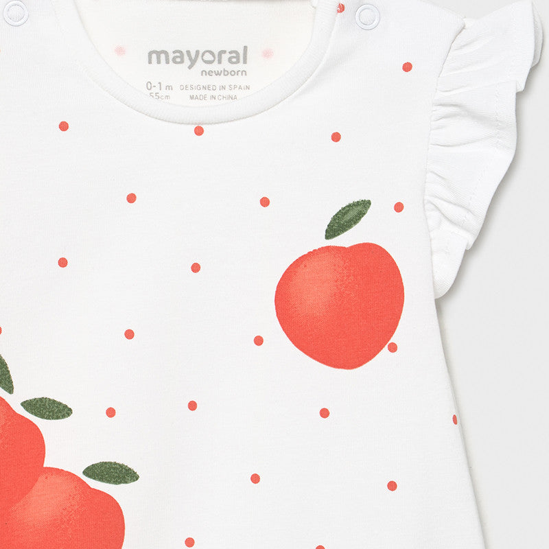 MAYORAL Girls Peach Sorbet Romper Set - CLEARANCE SALE