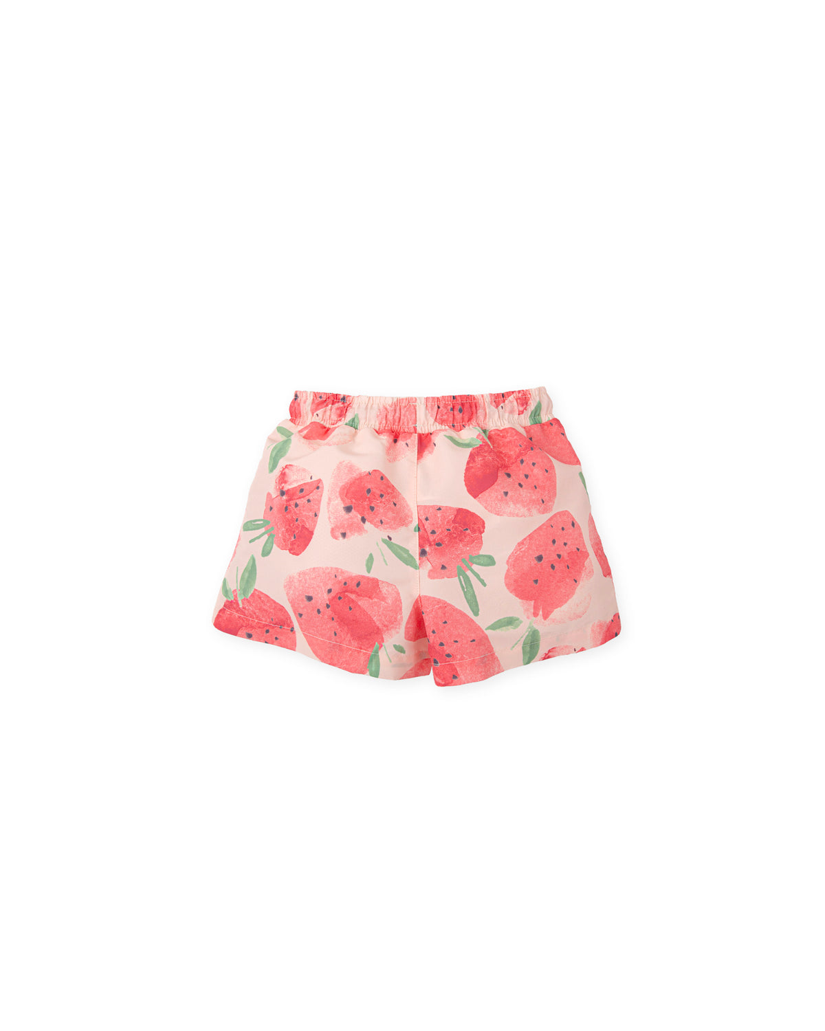 TUTTO PICCOLO Costa Rica Boys Strawberry Print Swimming Trunks - rear view