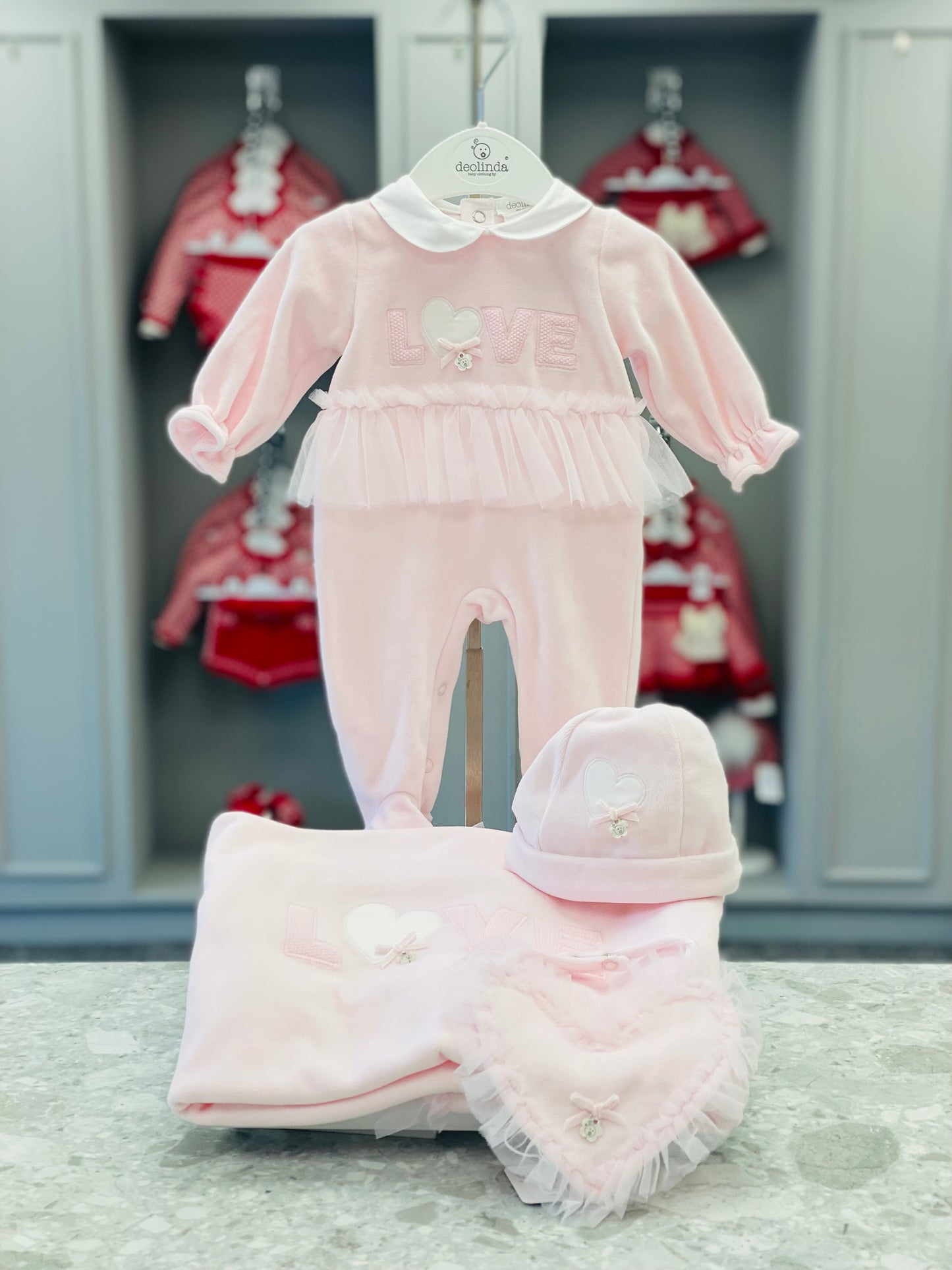 AW25 DEOLINDA Love Girls Pink Four Piece Layette Set - 25113
