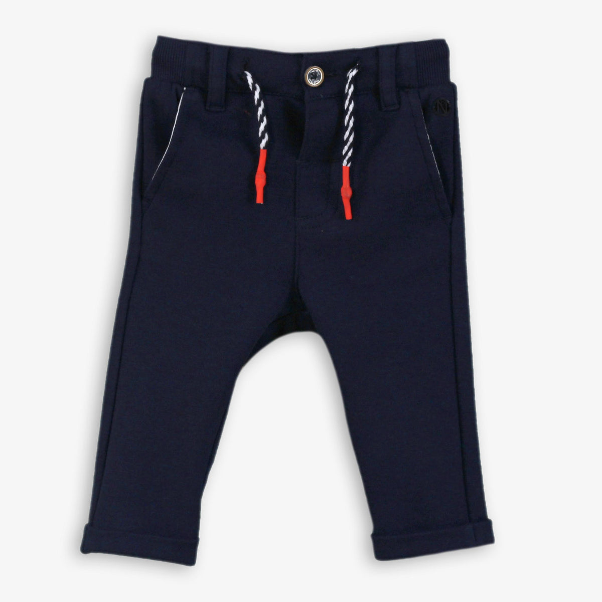 Miranda Nel Blu boys navy stripe polo and joggers set front view
