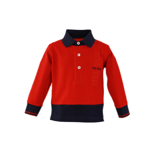 MIRANDA NEL BLU Red & Navy Baby Boys Polo Shirt - 1110