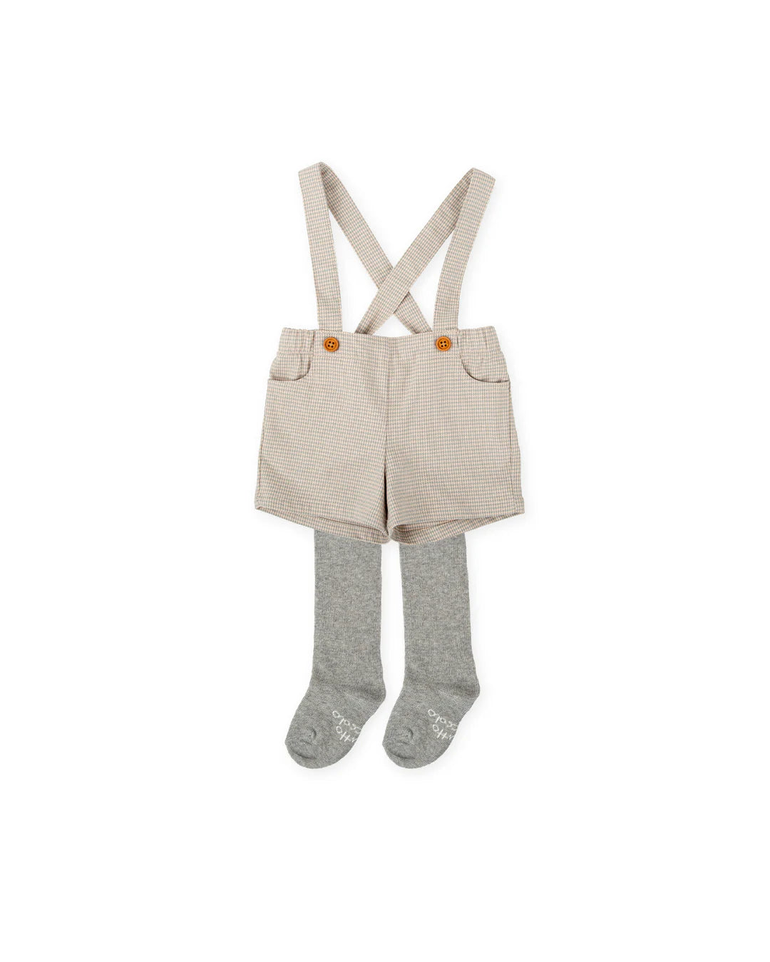 TUTTO PICCOLO Boys Green & Grey Shorts with tights.