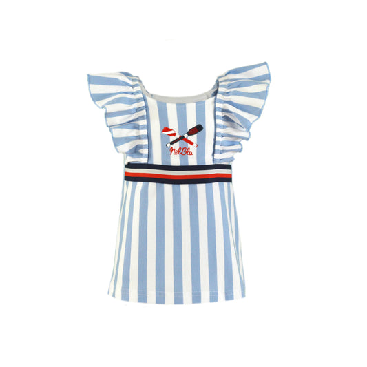 MIRANDA NEL BLU Blue & White Stripe Baby Girls Dress - 1200