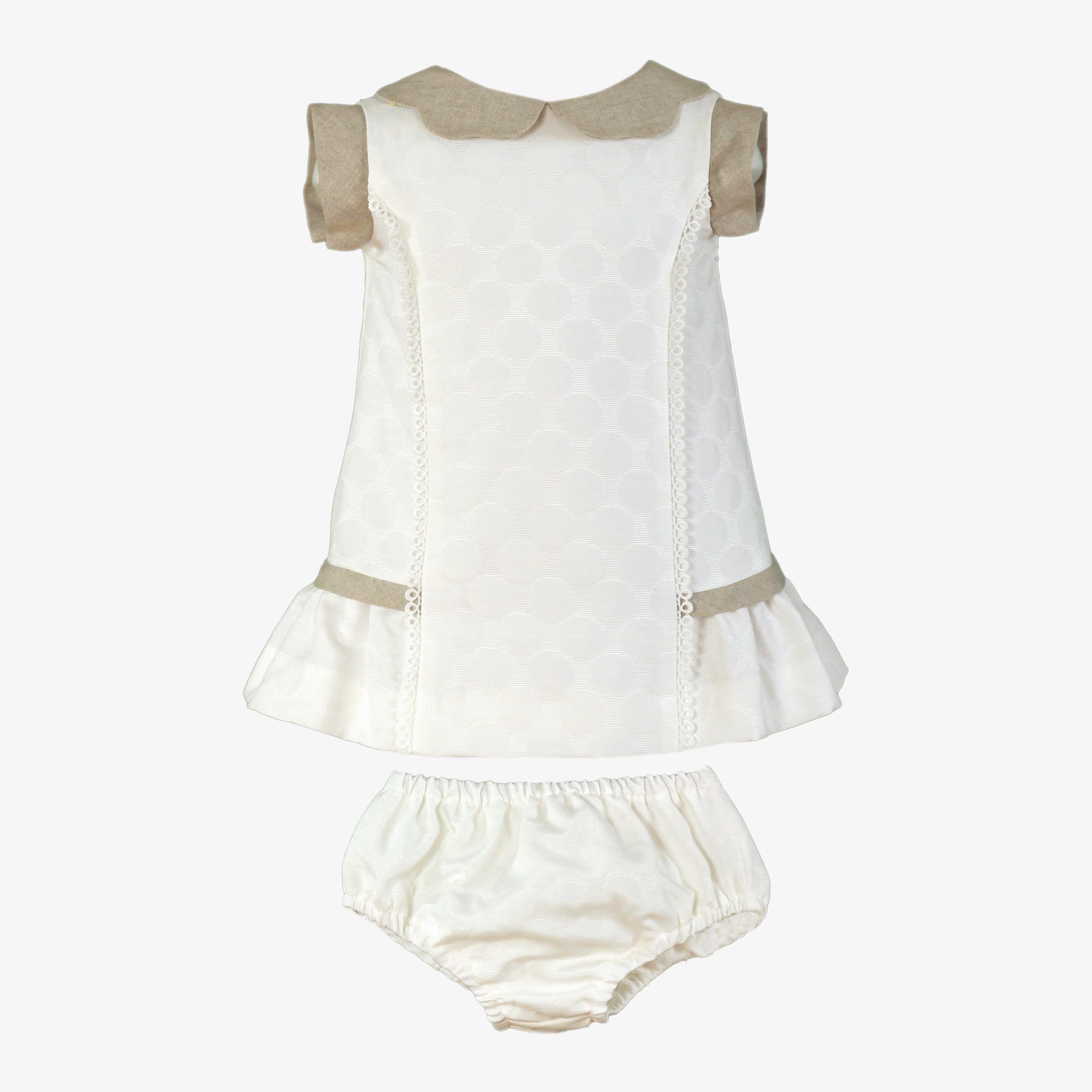 MIRANDA SS25 Cream & Beige Girls Dress & Knickers - 127VB
