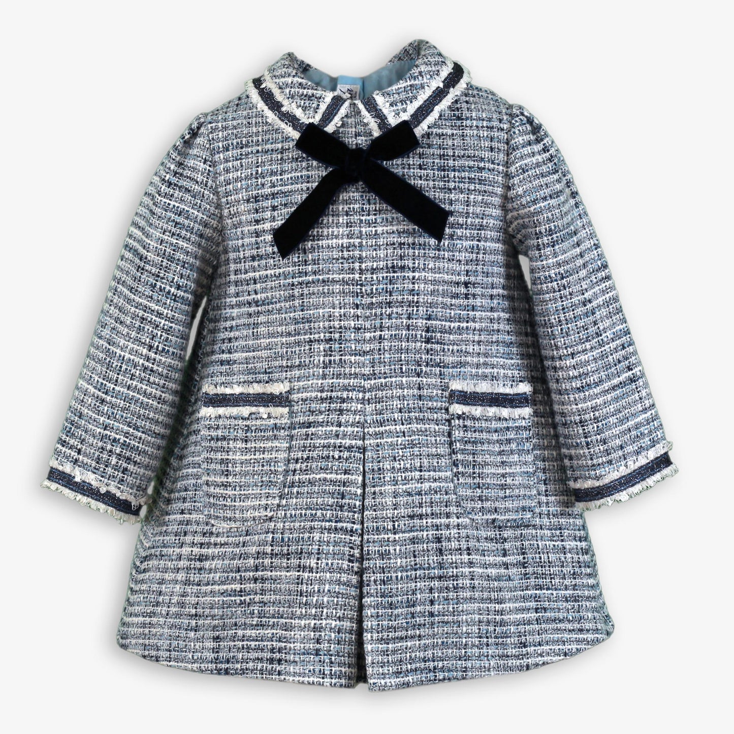 PRE ORDER AW25 MIRANDA Blue Girls Tweed A-Line Dress - 129V