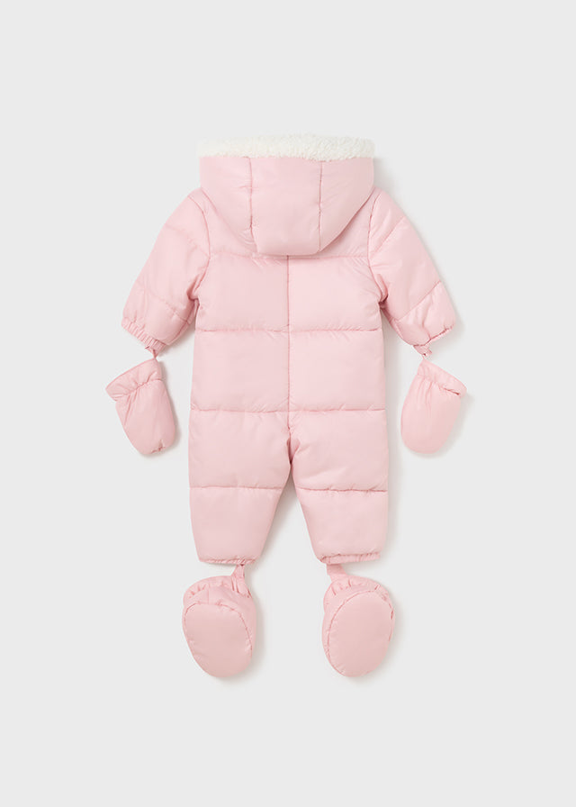MAYORAL Baby Girls Pink Teddy Padded Snowsuit - 2675