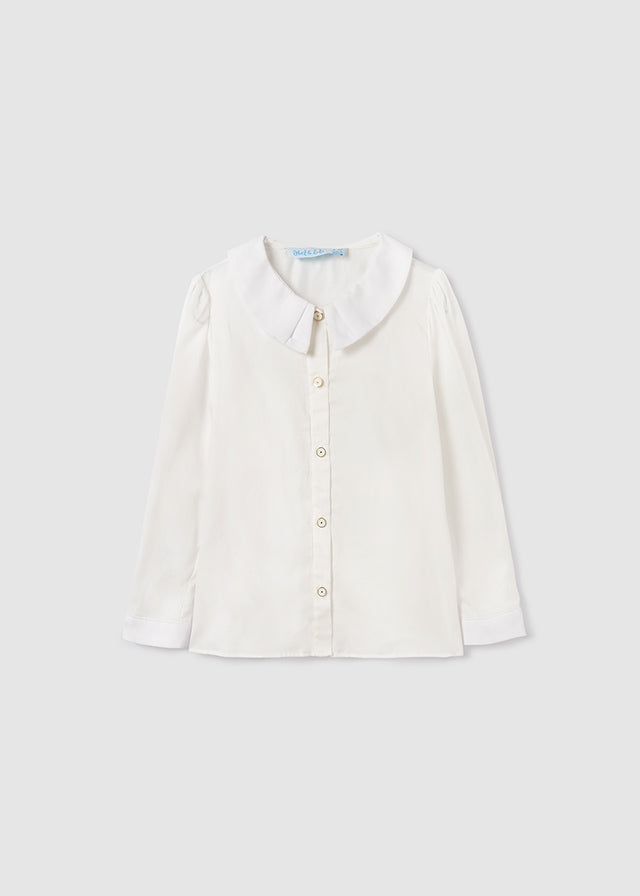 Abel & Lula ivory blouse with Peter Pan collar