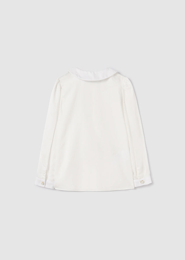 Abel & Lula ivory long-sleeved blouse detail