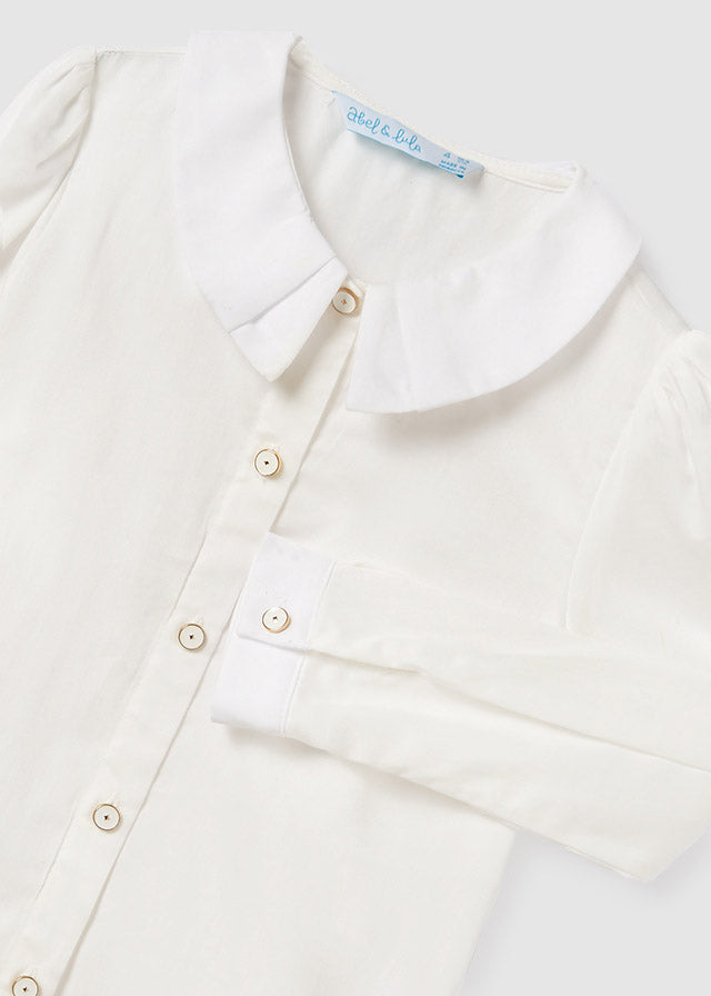 Abel & Lula ivory girls blouse for pinafore set