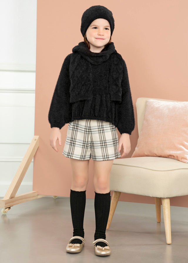 ABEL & LULA Girls Black Lurex Knee High Socks - 5972