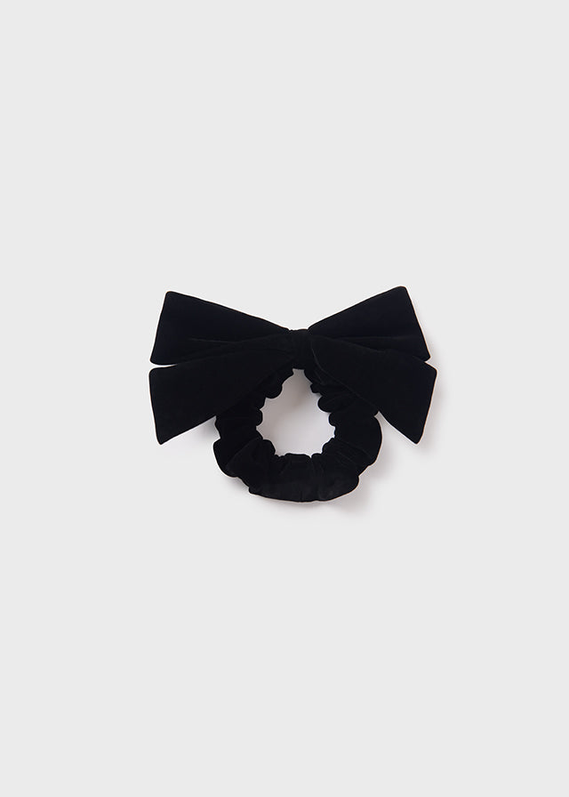 ABEL & LULA Girls Black Velvet Bow Hair Scrunchie - 5981