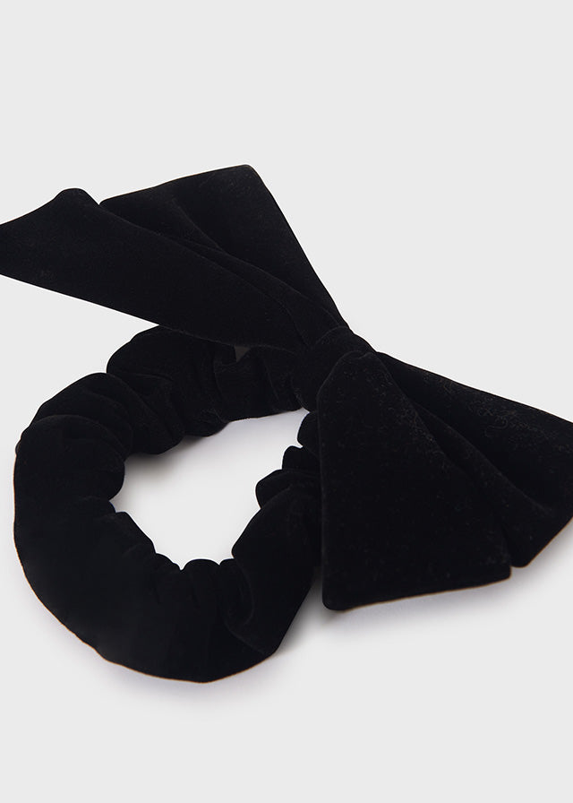 ABEL & LULA AW23 Girls Black Velvet Bow Hair Scrunchie - CLEARANCE SALE