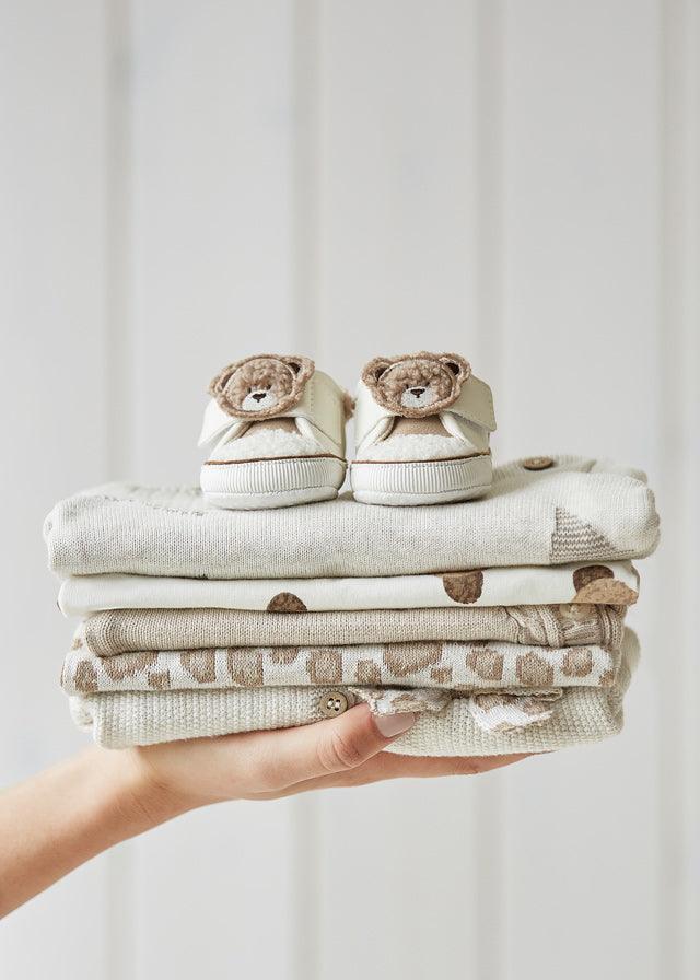 MAYORAL Baby Boys Cream Teddy Shoes - 9678