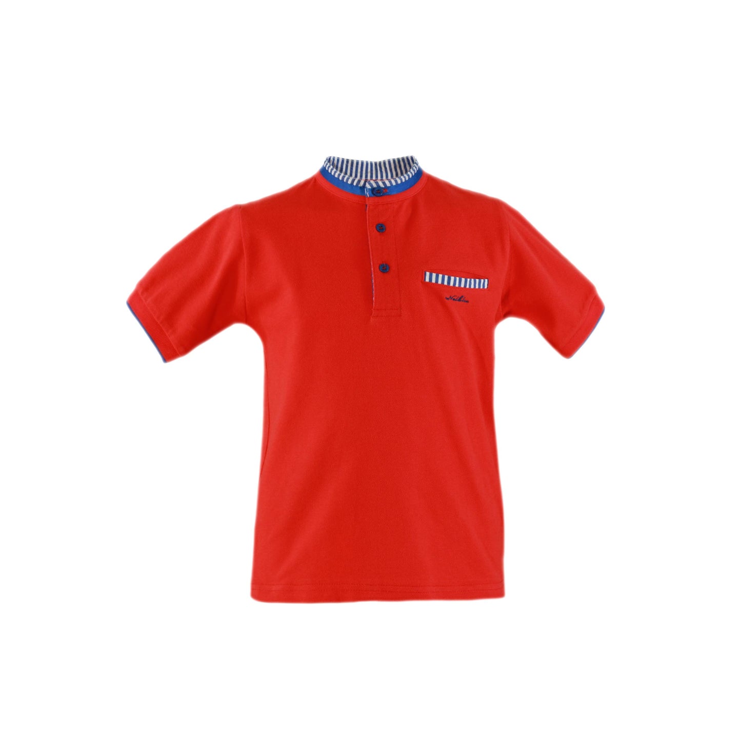 MIRANDA NEL BLU Red & Blue Boys Polo Short Set - 1307