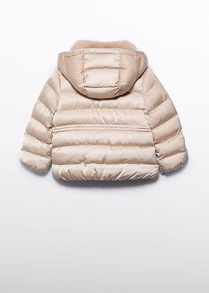 ABEL & LULA AW24 Girls Champagne Satin Padded Coat - 5837