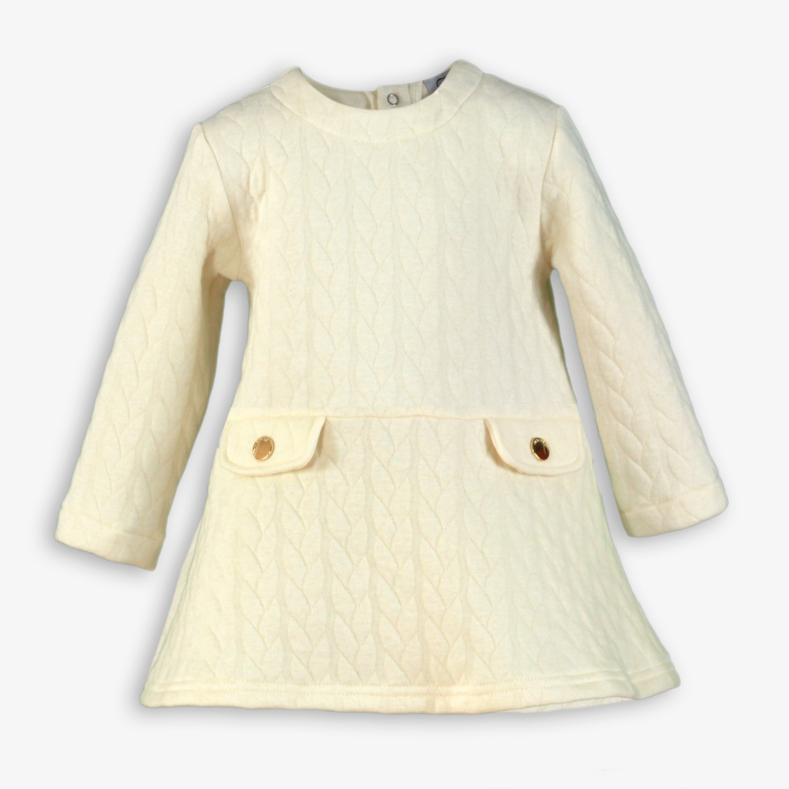AW25 MIRANDA Cream Girls Textured A-Line Dress - 147V