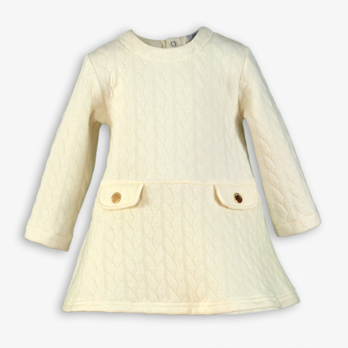 Miranda cream girls cable knit A-line dress - 147V
