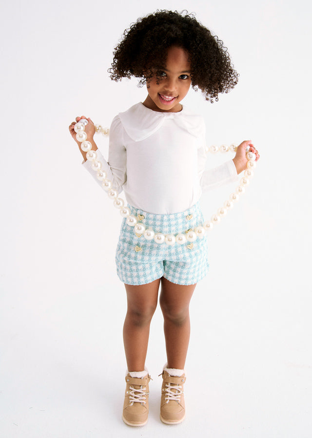 AW25 ABEL & LULA Aqua Girls Short Set with Jumper - 5829