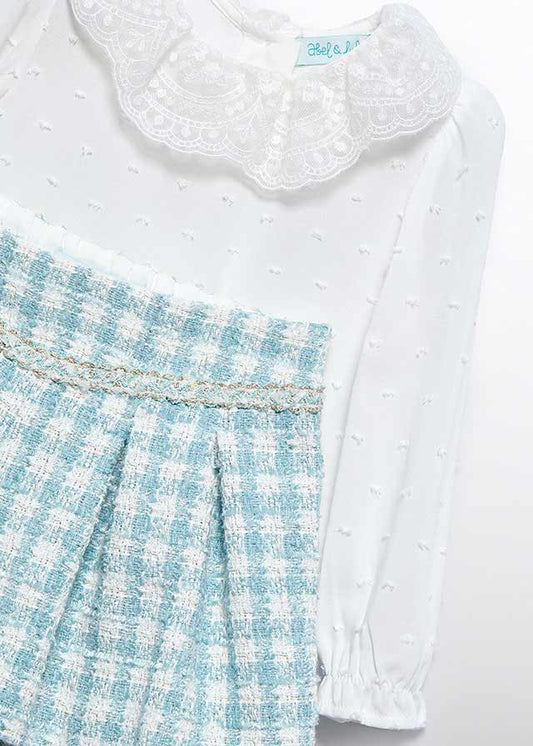 AW25 ABEL & LULA Aqua Girls Short Set with Jumper - 5712