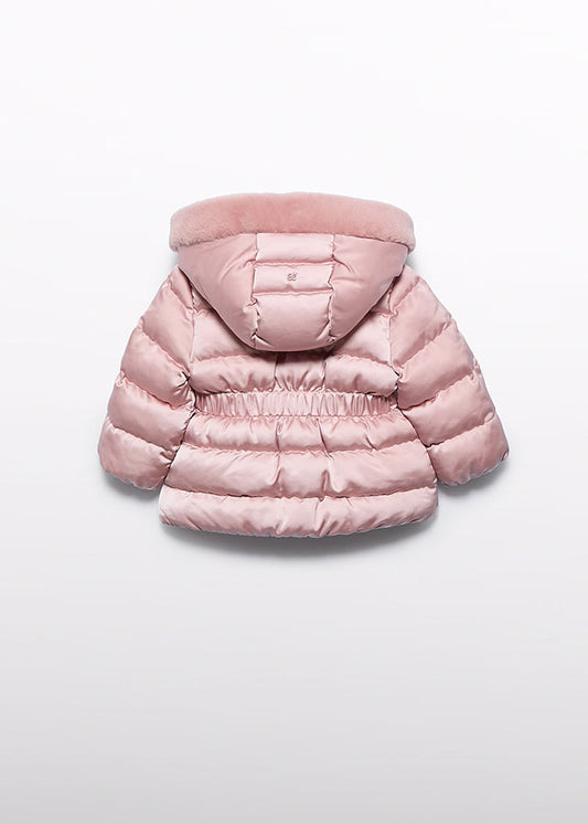 AW25 ABEL & LULA Petal Girls Pink Satin Padded Coat - 5821