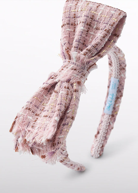 AW25 ABEL & LULA Petal Girls Pink Tweed Headband - 5973