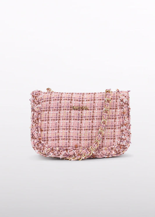AW25 ABEL & LULA Petal Girls Pink Tweed Handbag - 5982