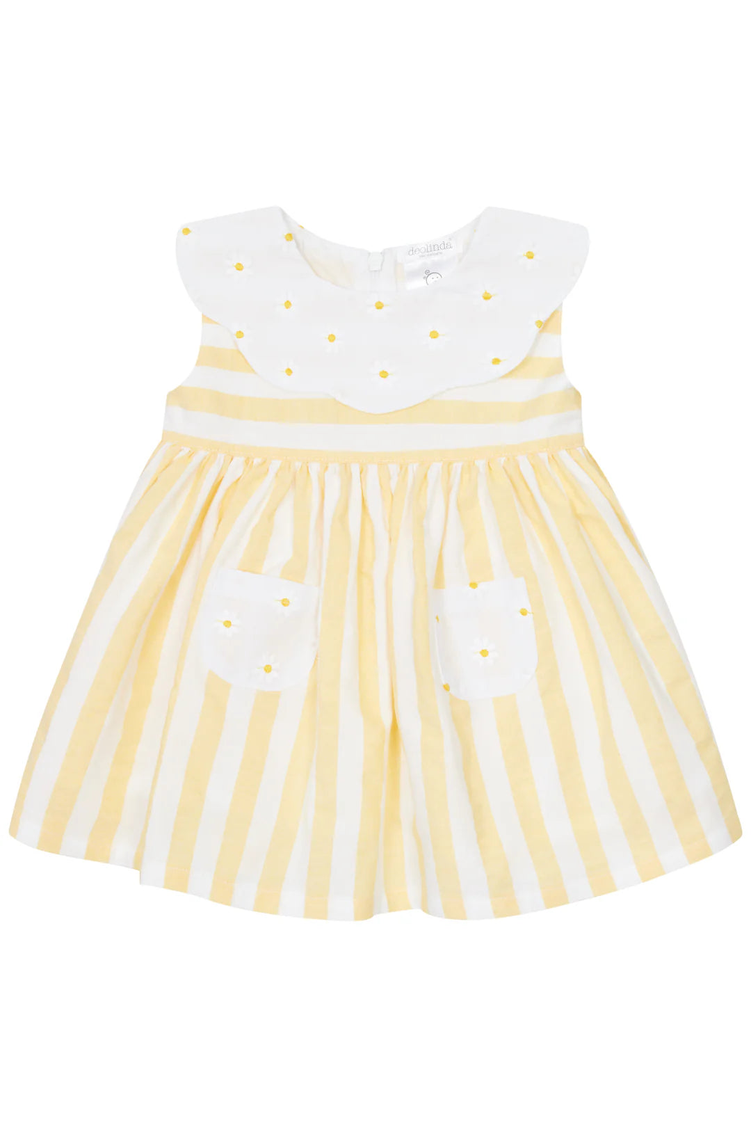 Deolinda Sunny girls lemon and white sun dress