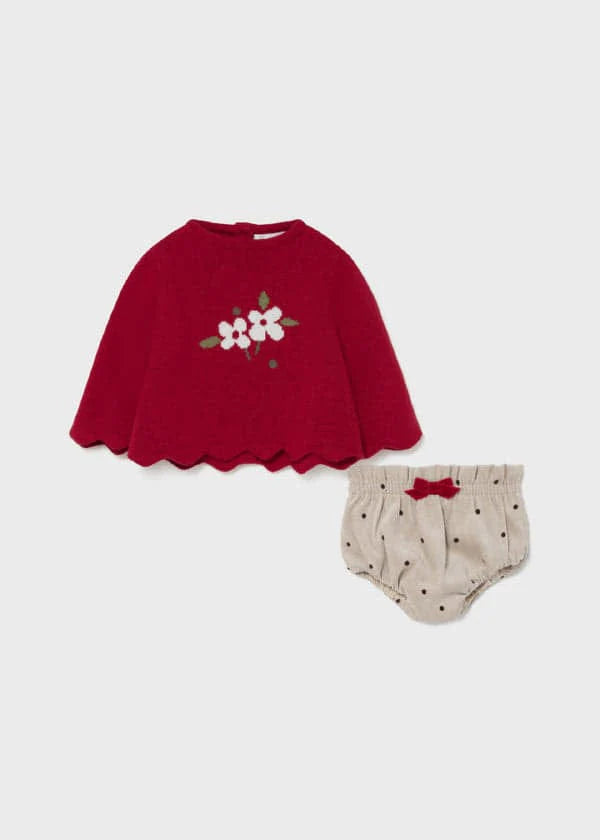 MAYORAL Girls Red & Beige Jam Pant Set - CLEARANCE SALE