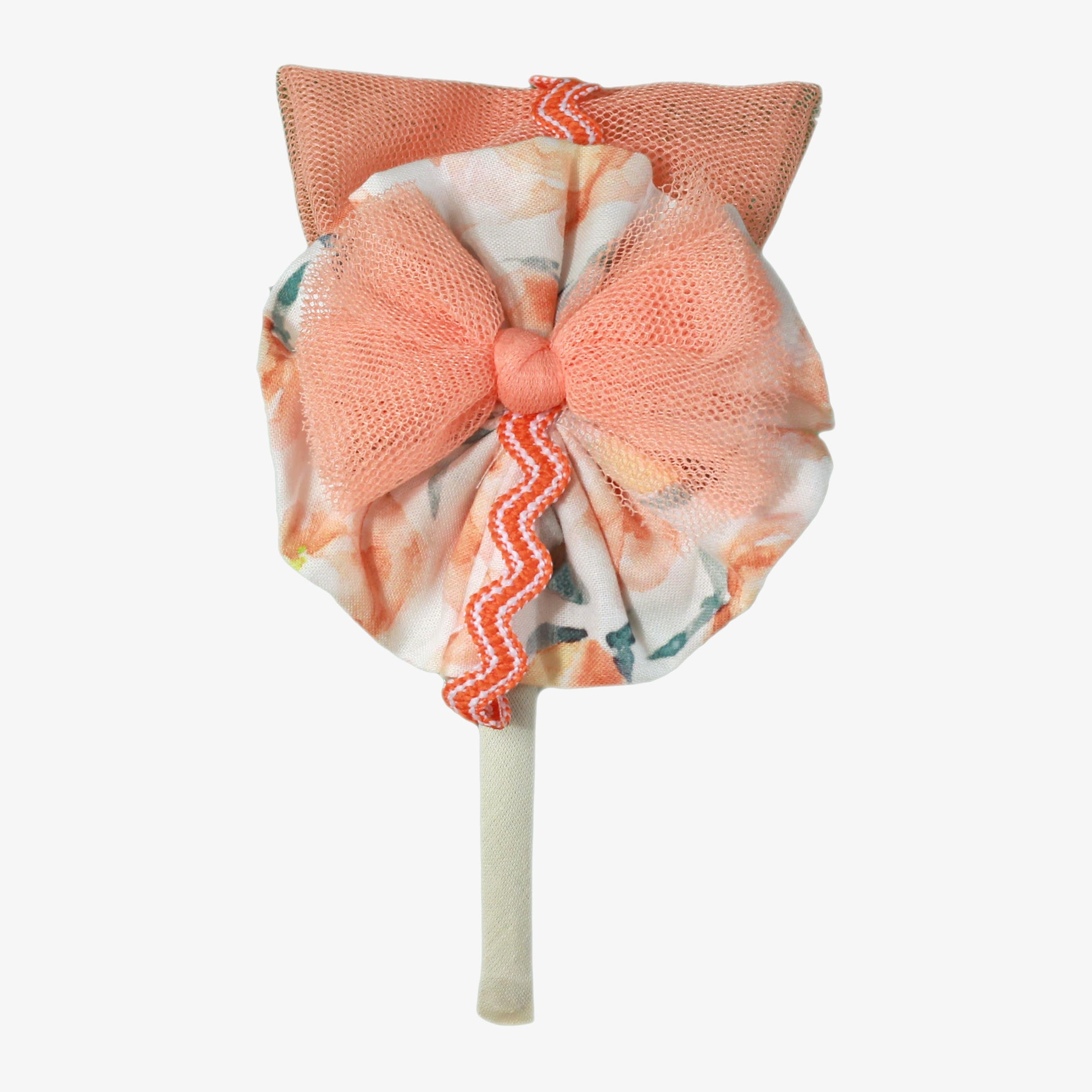 MIRANDA SS25 Peach Floral Girls Headband - 229
