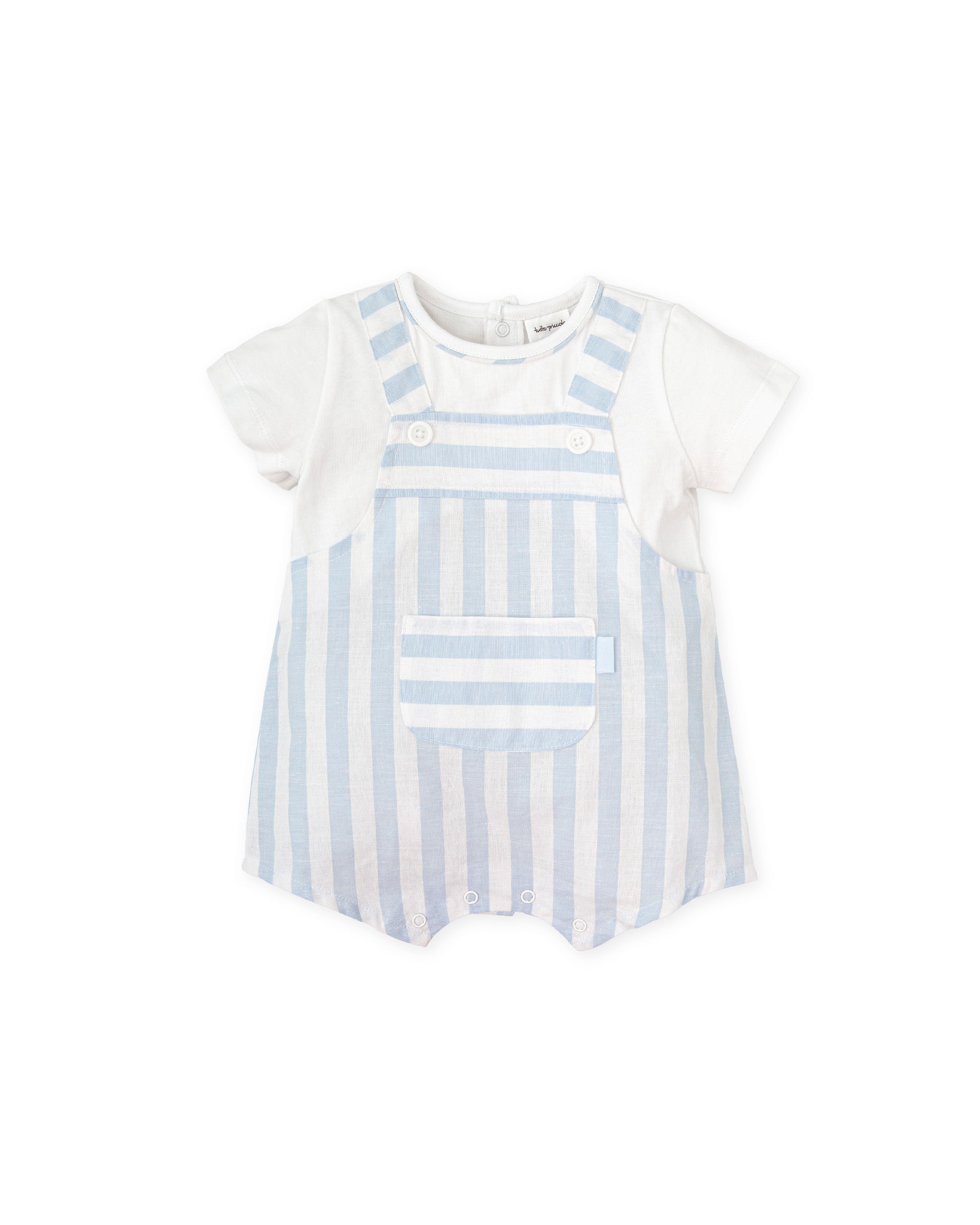 TUTTO PICCOLO SS25 Danubio Boys Blue & White Romper
