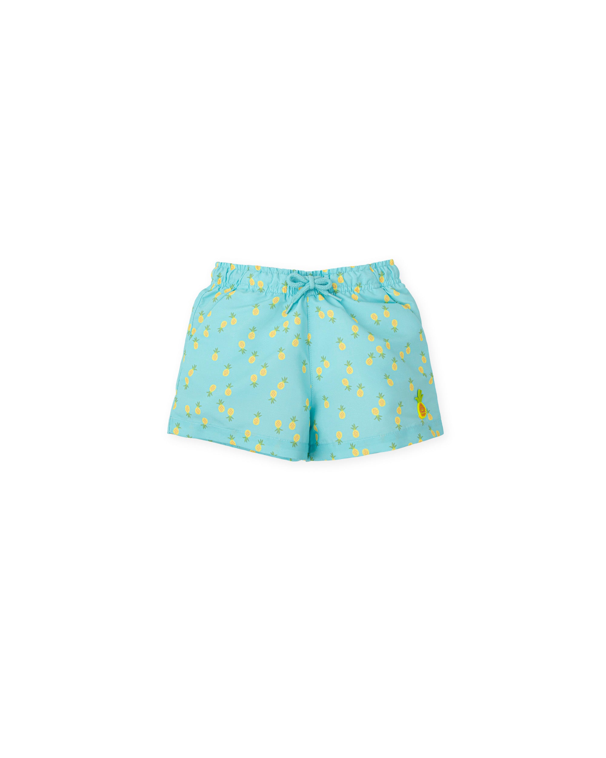 TUTTO PICCOLO SS25 Hawaii Boys Aquamarine Swimming Trunks & T-Shirt