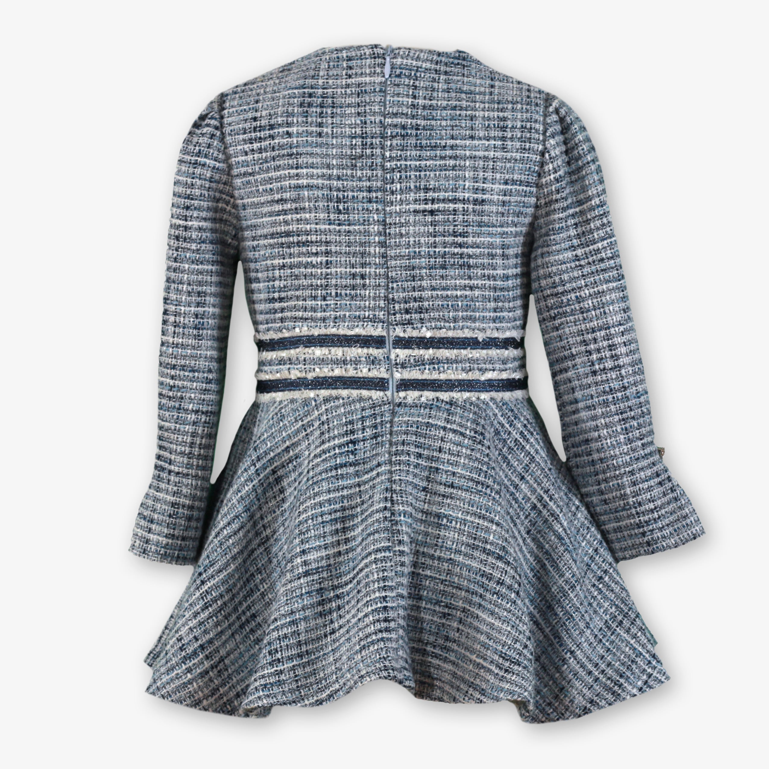 AW25 MIRANDA Blue Girls Tweed Dress - 229V