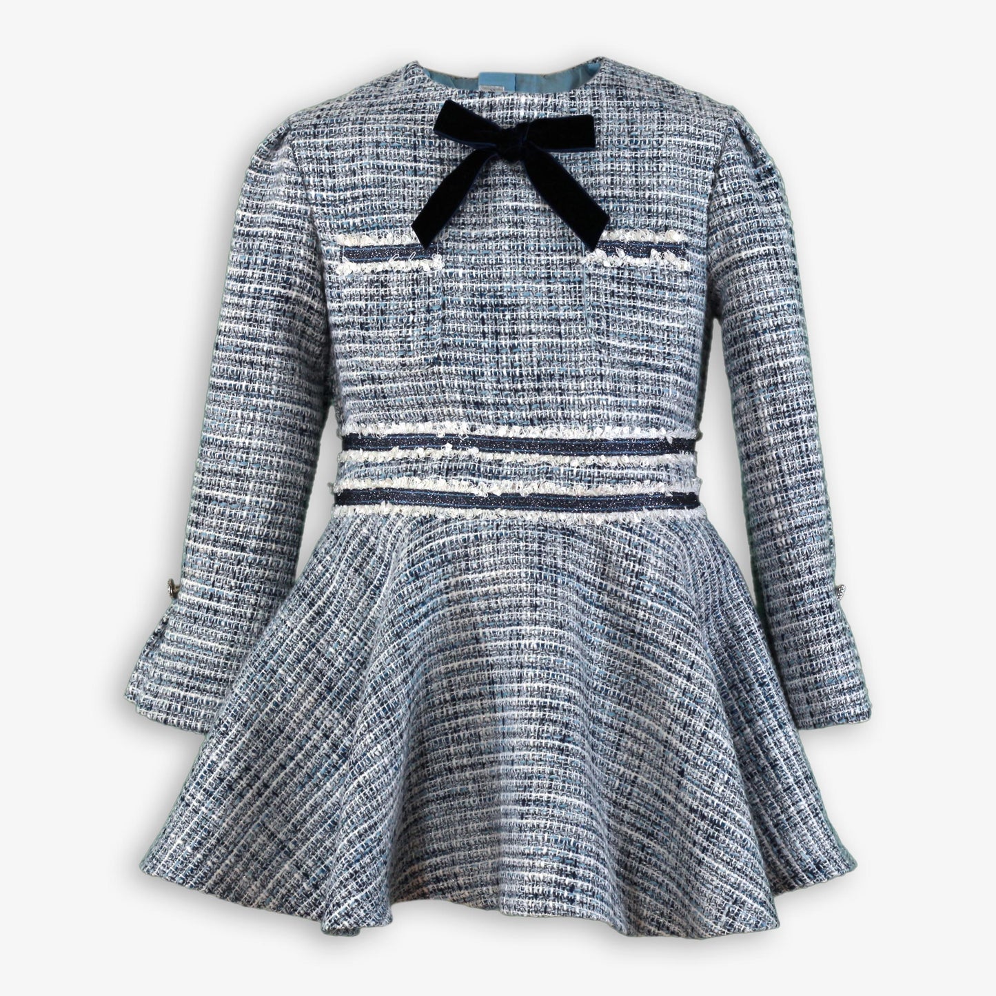 AW25 MIRANDA Blue Girls Tweed Dress - 229V
