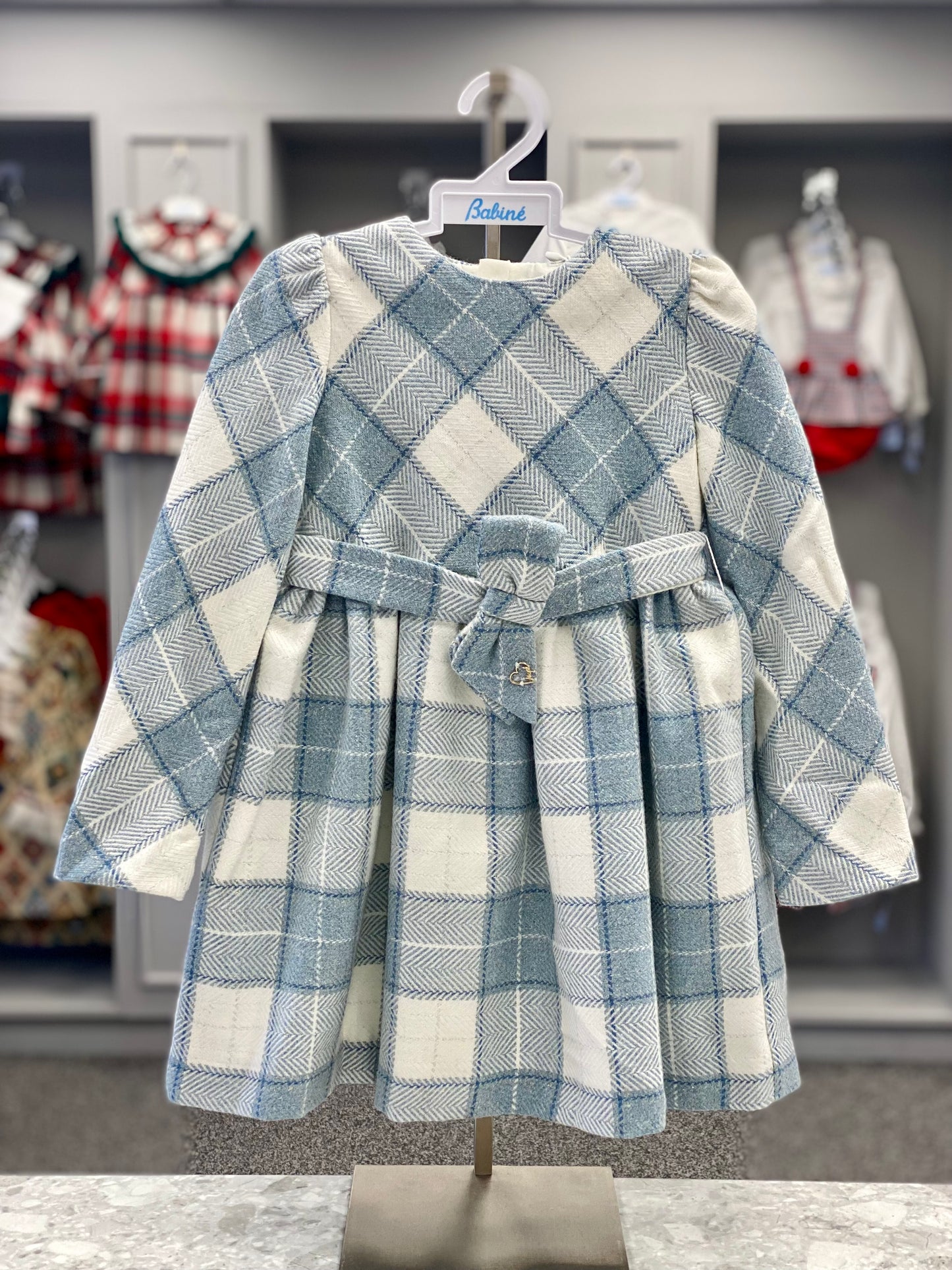 MAYORAL Girls Bluebell Lurex Check Dress - CLEARANCE SALE