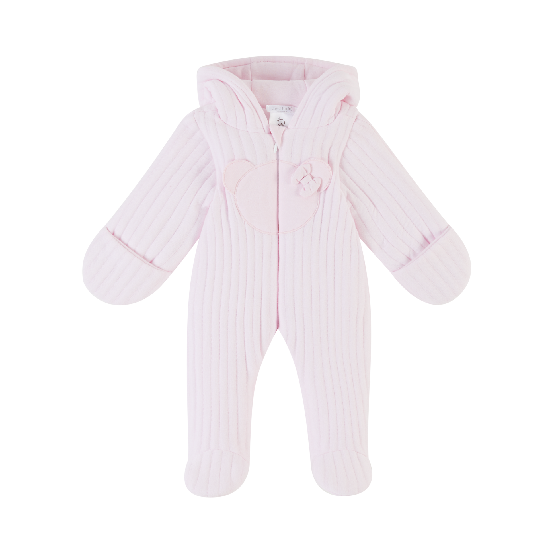 DEOLINDA Betty Baby Girls Pink Padded Teddy Snowsuit - 23303