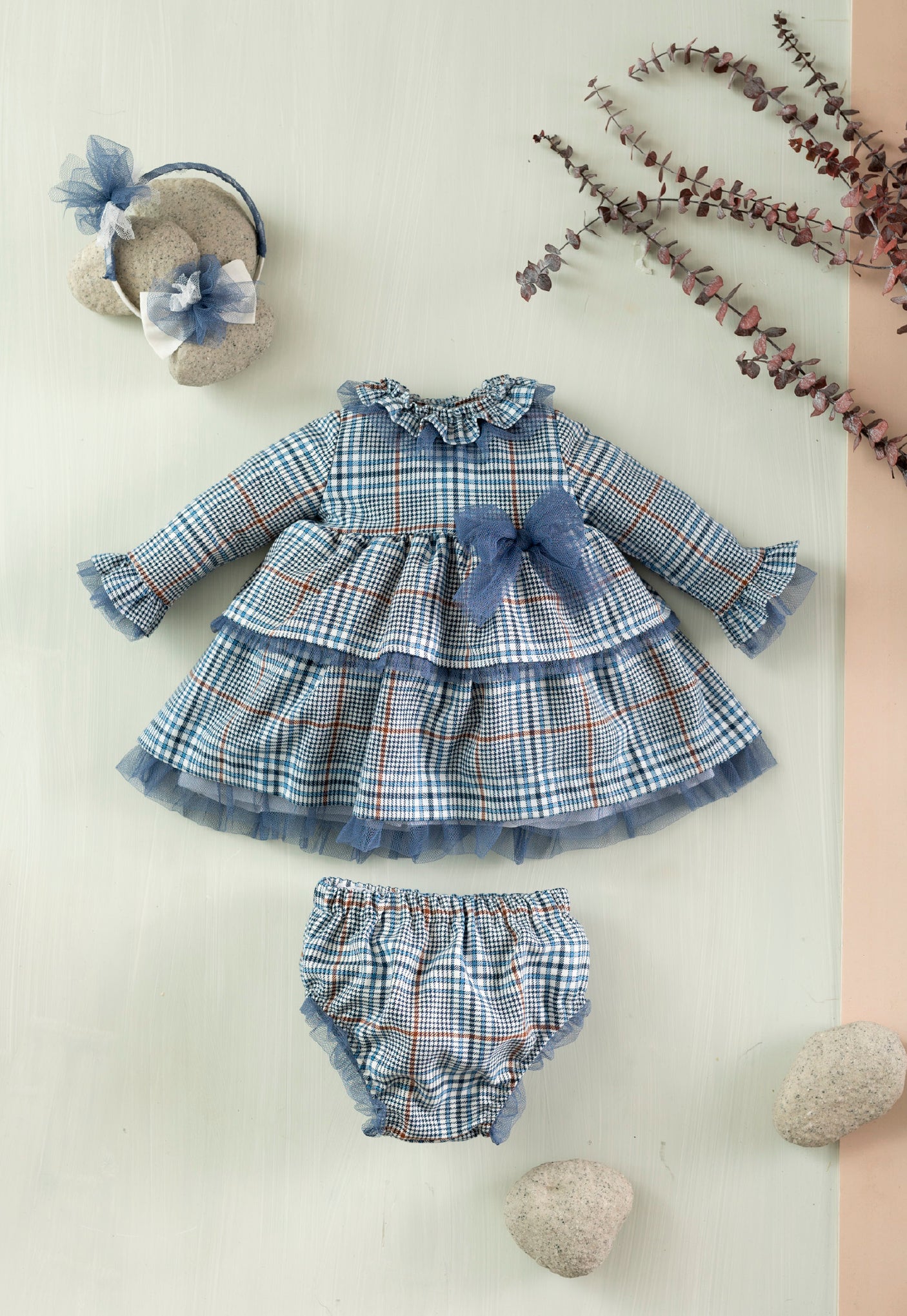 Blue plaid baby store dress