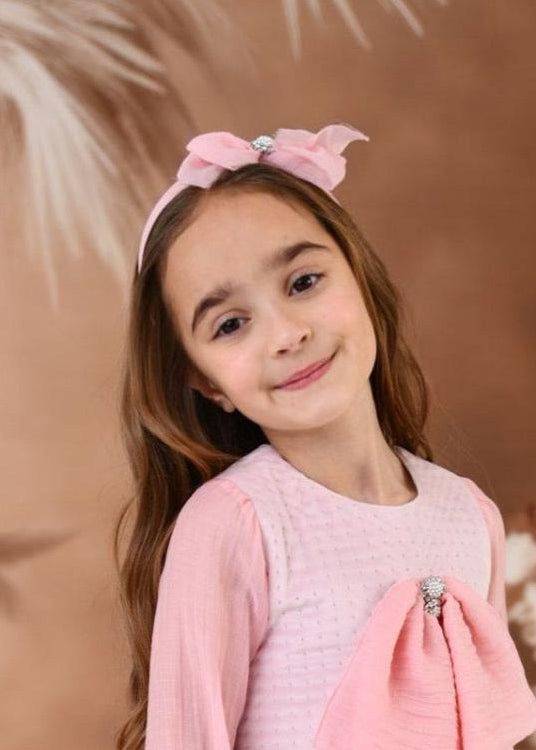ROCHY Rosse Girls Pink Organza Bow Hairband