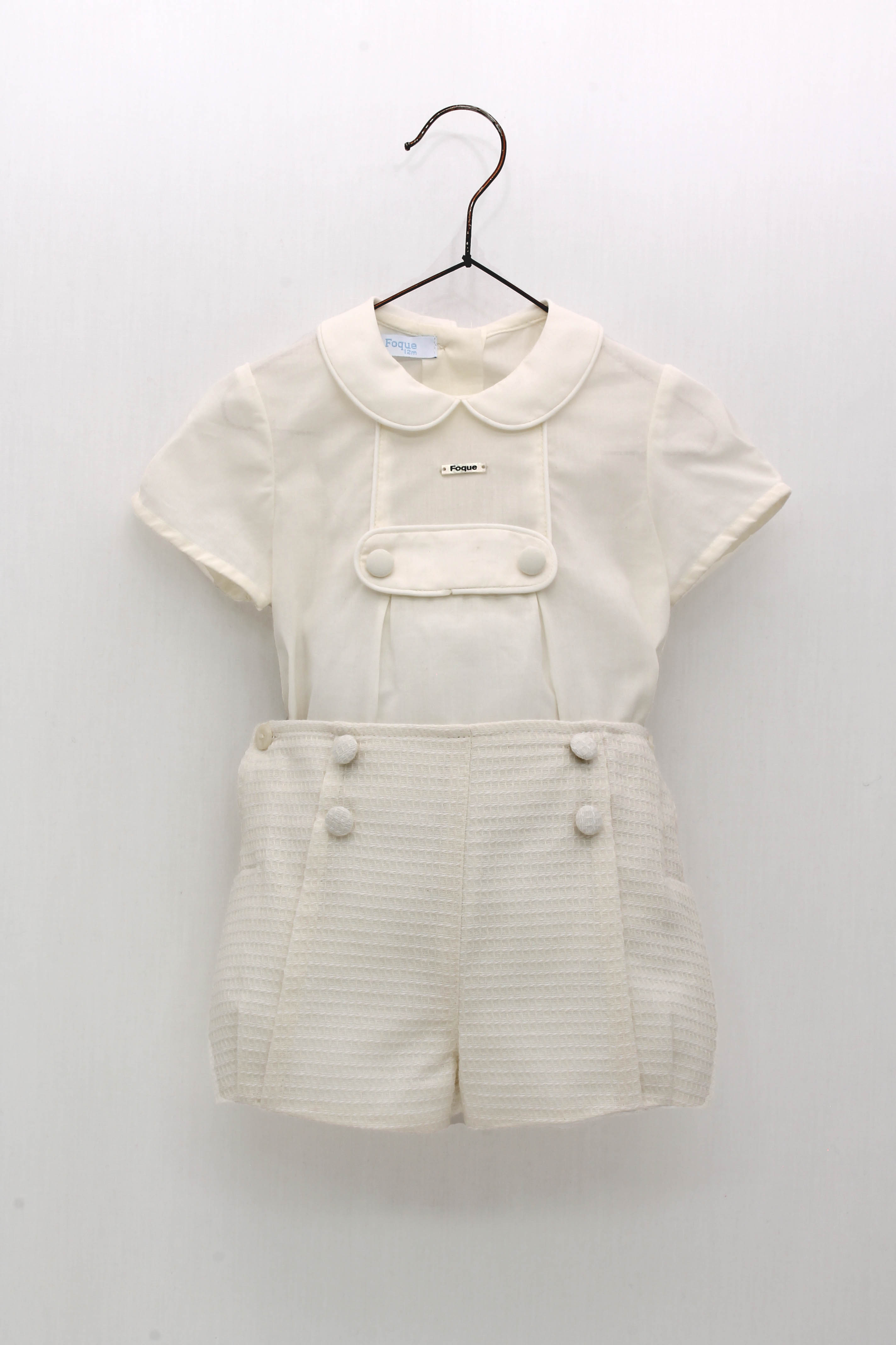 FOQUE CEREMONIA Cream Baby Boys Short Set - 4901