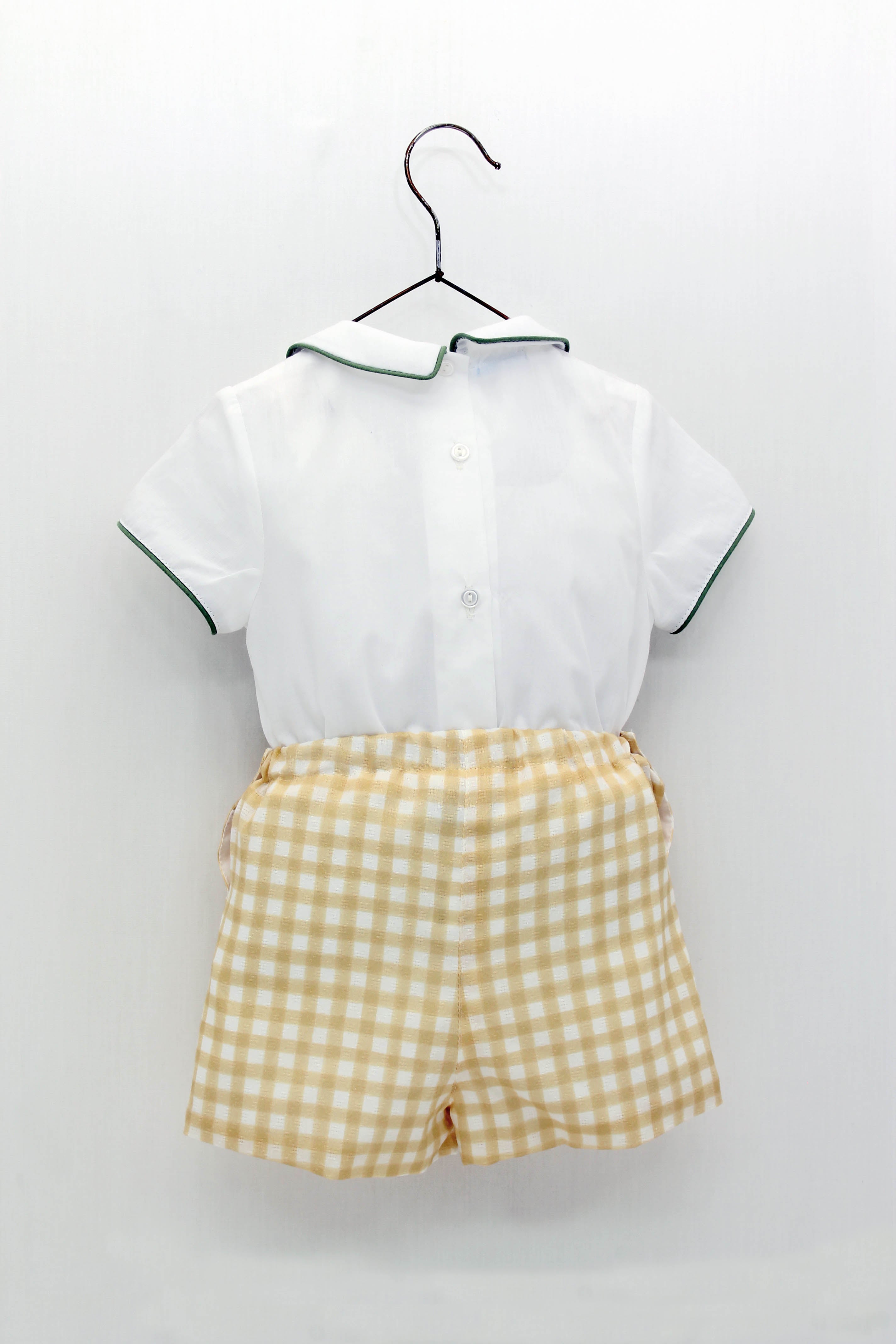 FOQUE Aurora Baby Boys Vanilla & Green Short Set - 4927