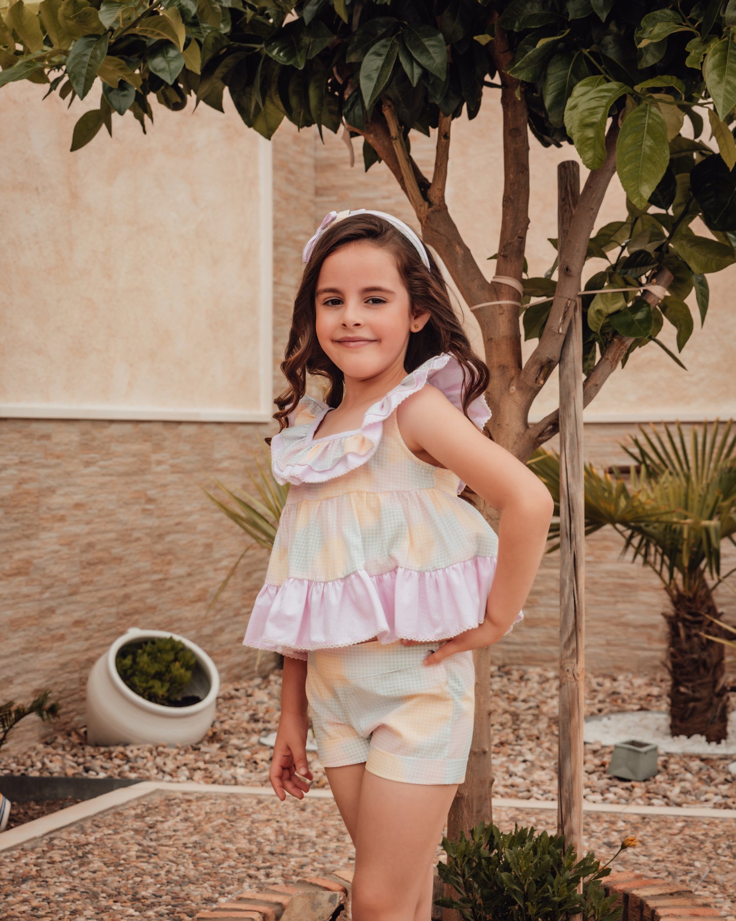 BABINE Pastel Abstract Girls Short Set - 2422008