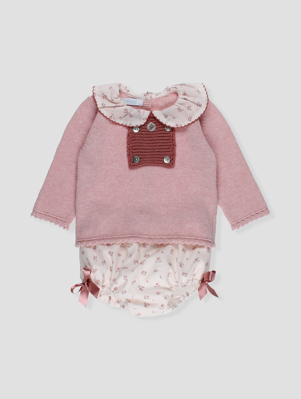 AW24 FOQUE Arcilla Pink Floral Girls Jam Pant Set - CLEARANCE SALE