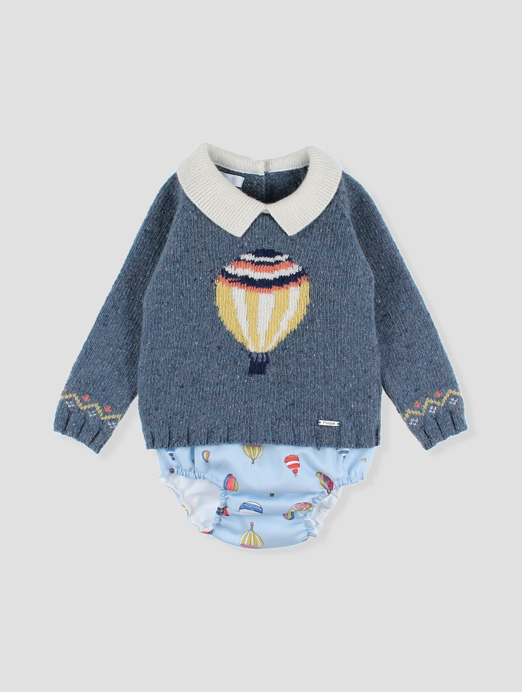 AW24 FOQUE Globos Blue Hot Air Balloon Boys Jam Pant Set - CLEARANCE SALE