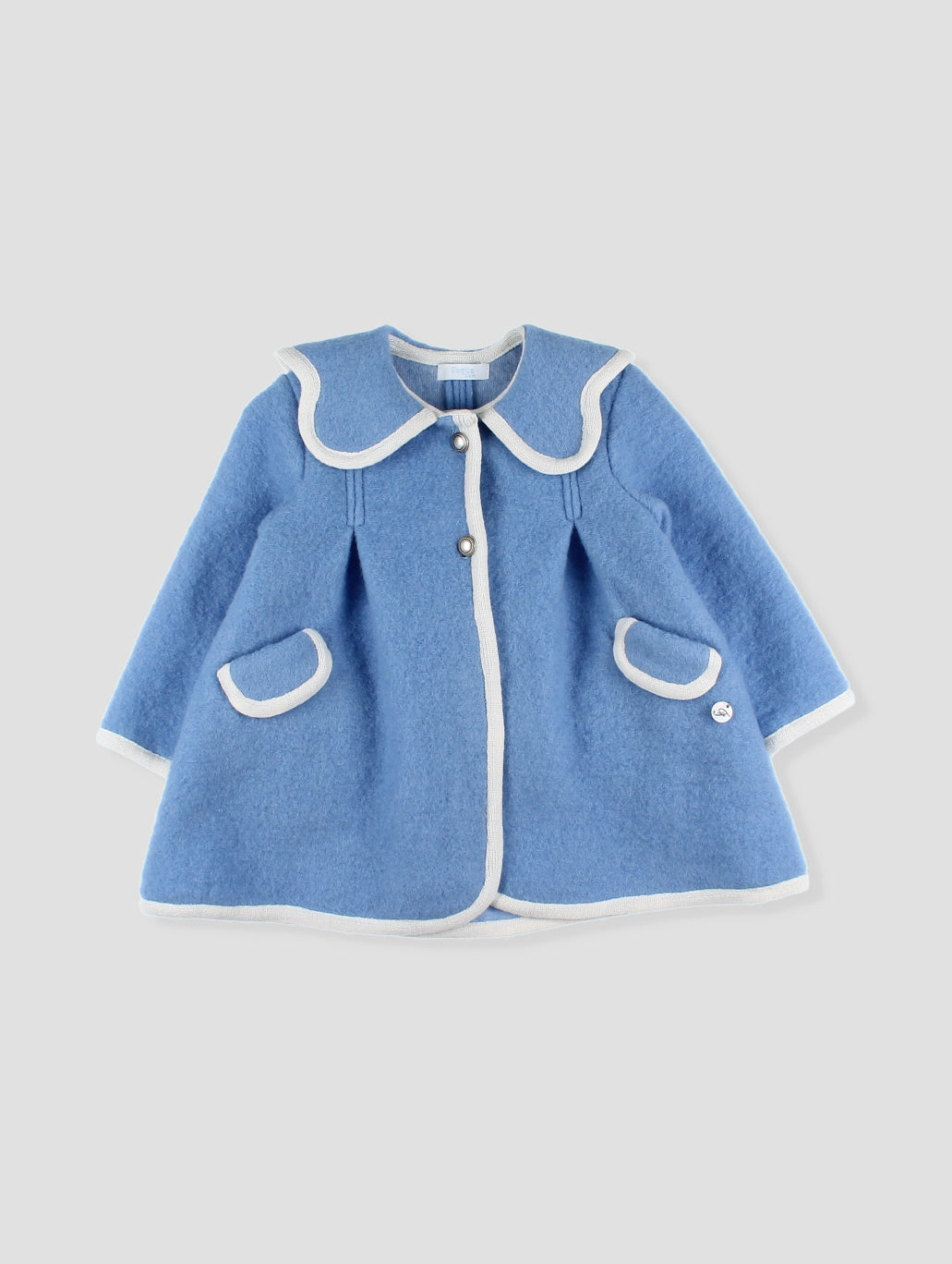 AW24 FOQUE Light Blue Girls Wool Coat - CLEARANCE SALE