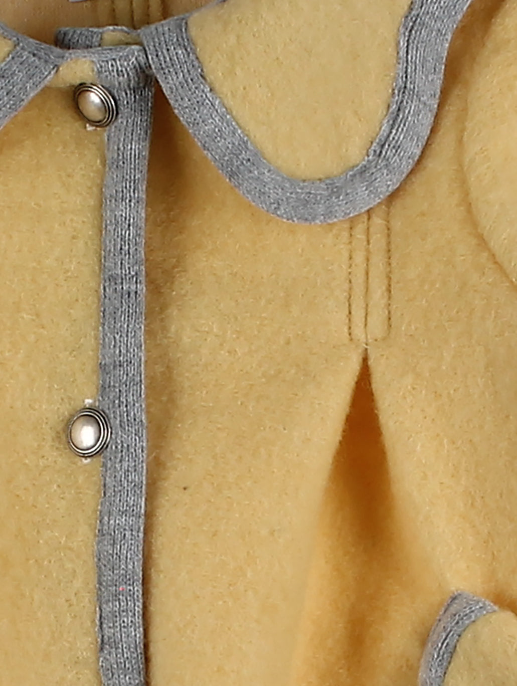 AW24 FOQUE Yellow Girls Wool Coat - CLEARANCE SALE