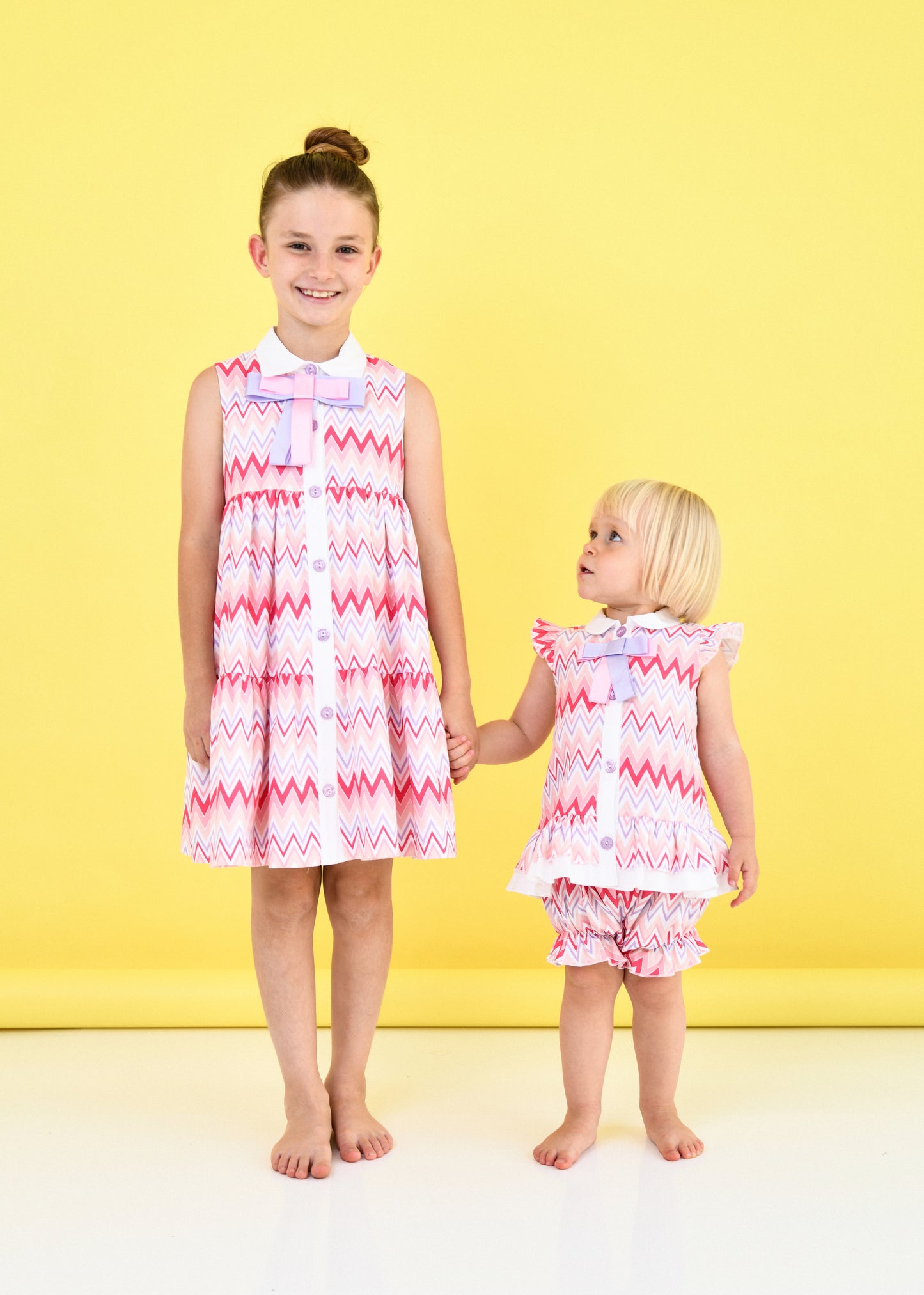 ROCHY ZigZag Girls Pink Shirt Dress - 24615