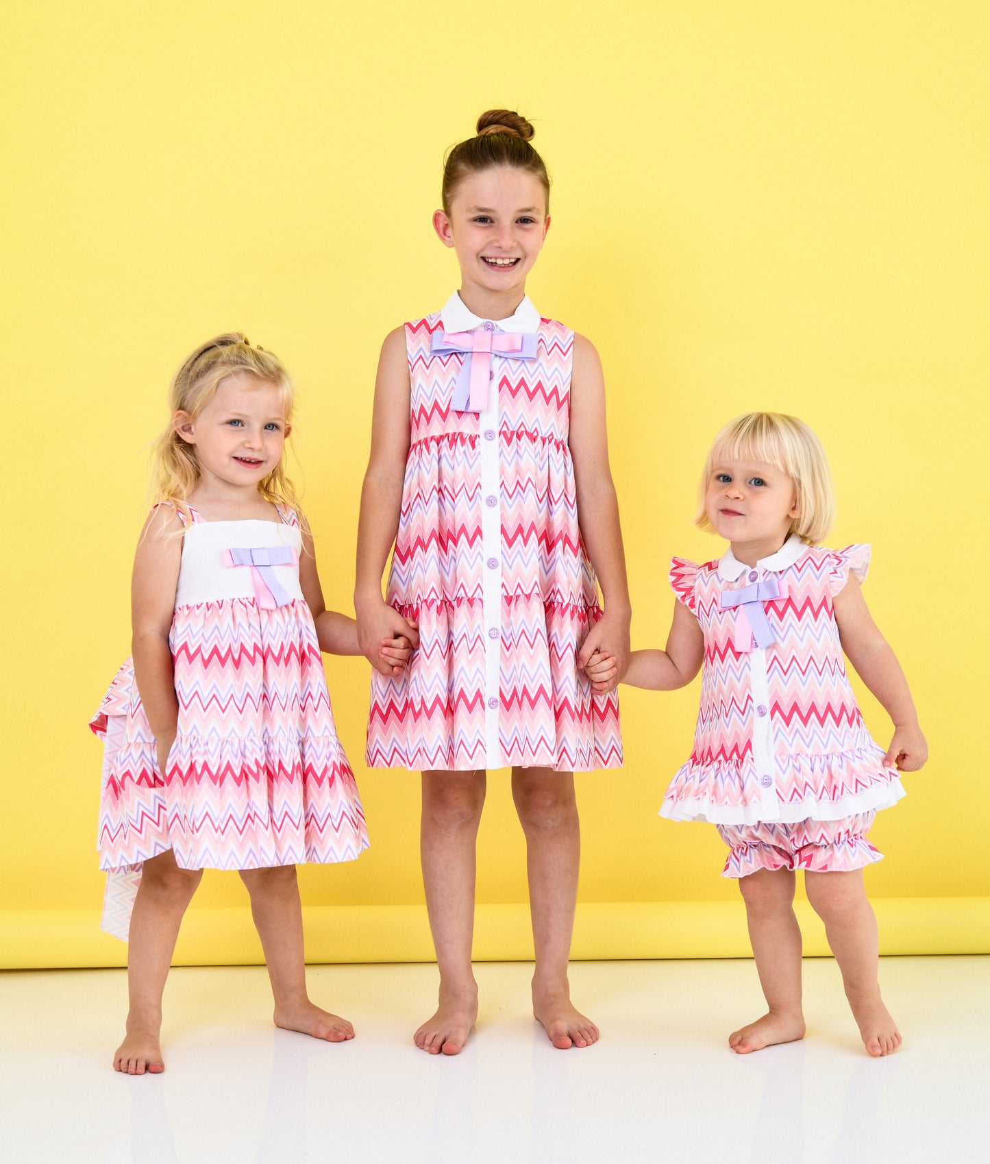 ROCHY ZigZag Girls Pink Shirt Dress - 24615