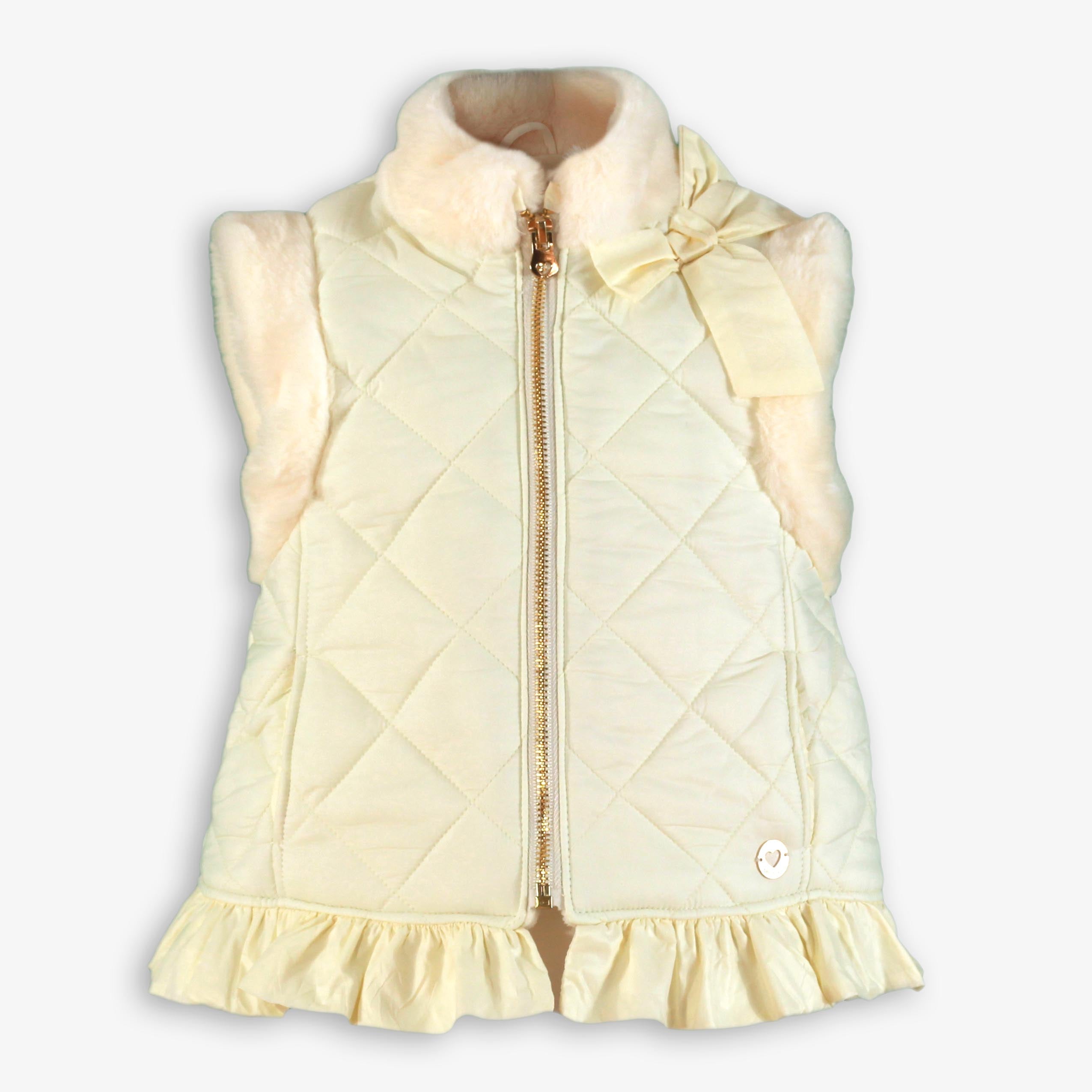 AW25 MIRANDA Cream & Grey Girls Skirt Set with Gilet - 248
