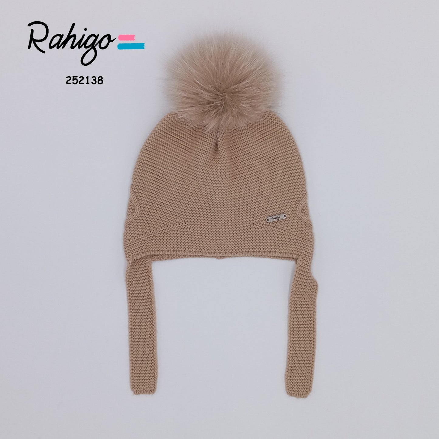 AW25 RAHIGO Camel Pom Pom Hat with Ear Flaps - 252138