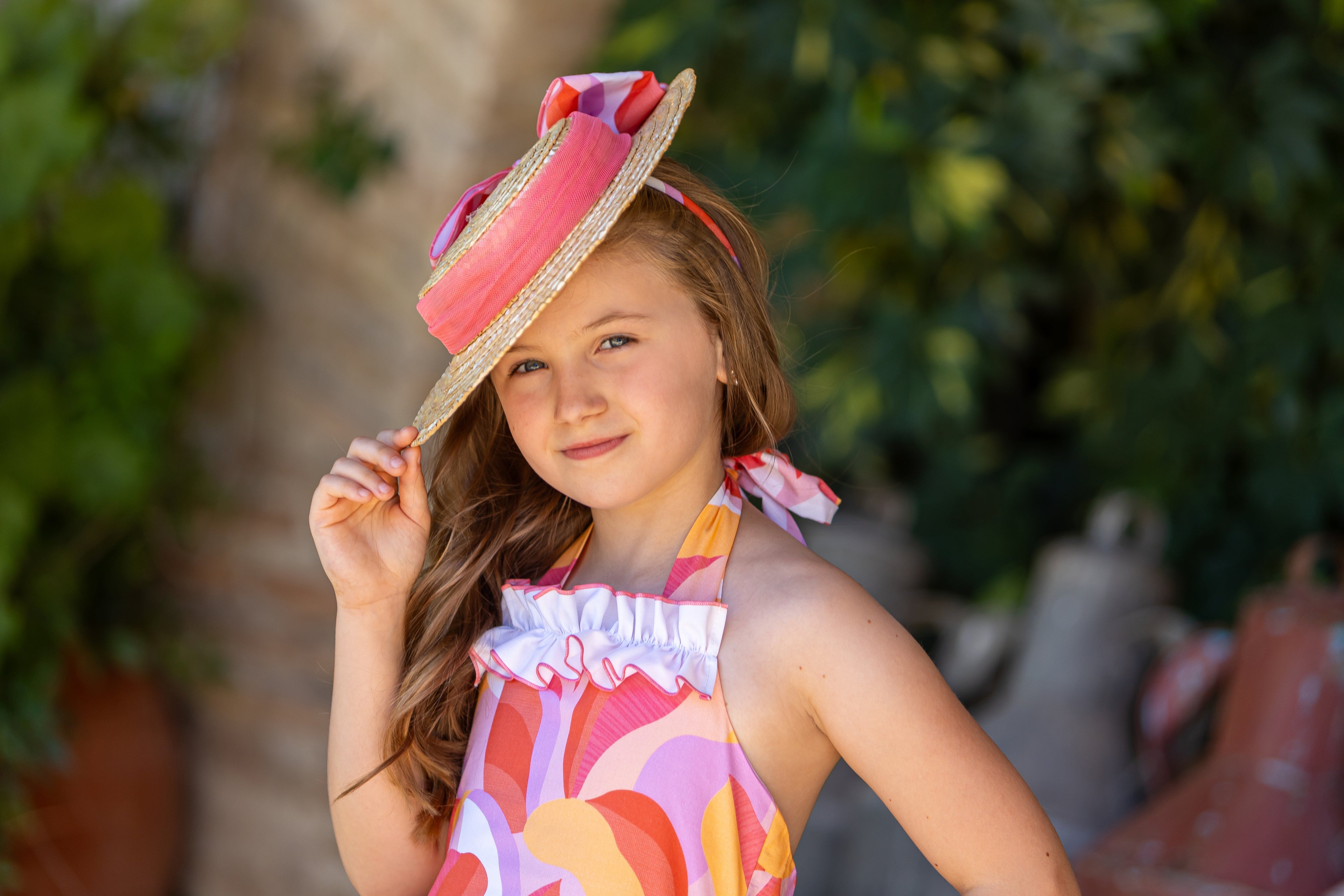 BABINE SS25 Coral Abstract Girls Dress - 2522809