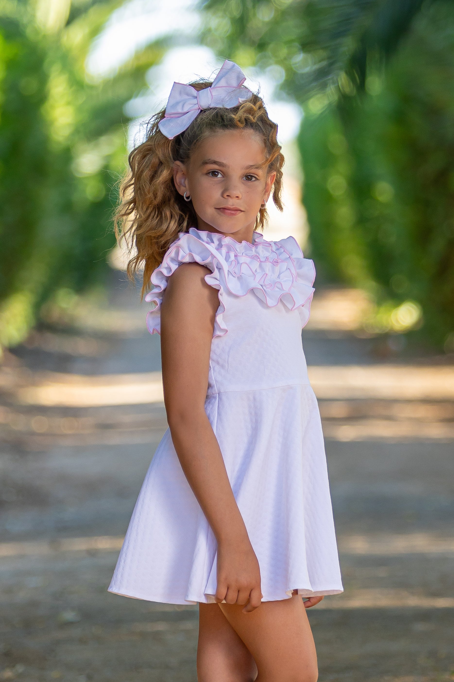 BABINE SS25 Paz Girls White & Pink Dress - 2522829